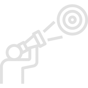 Person setting sights on a goal